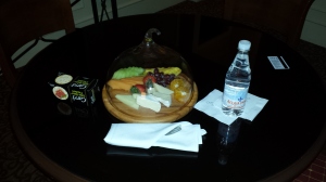 The fruit and cheese spread at the Omni William Penn Hotel.